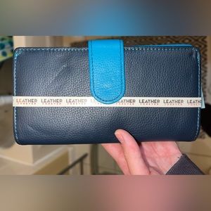 NWT Mundi Leather Wallet blue